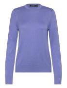 Cotton-Blend Sweater Tops Knitwear Jumpers Blue Lauren Ralph Lauren