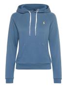 Shrunken Fit Fleece Hoodie Tops Sweatshirts & Hoodies Hoodies Blue Pol...