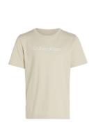 Inst. Logo Ss T-Shirt Tops T-Kortærmet Skjorte Cream Calvin Klein