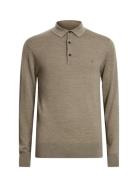 Mode Merino Ls Polo Tops Polos Long-sleeved Beige AllSaints