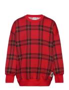 Check Aop Sweatshirt Tops Sweatshirts & Hoodies Sweatshirts Red Mini R...