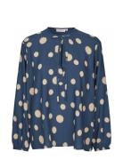 Madavy Tops Blouses Long-sleeved Navy Masai