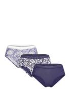 Jackie Lace - 3 Shortys Hipsters Undertøj Blue Etam