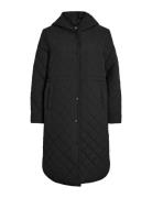 Vigalia L/S Hooded Coat Quiltet Jakke Black Vila