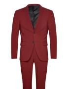 Plain Mens Suit - Normal Length Habit Burgundy Lindbergh