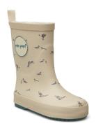 Gumboots™ Aop Shoes Rubberboots High Rubberboots Beige Pom Pom