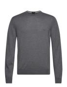 Botto-L Tops Knitwear Round Necks Grey BOSS