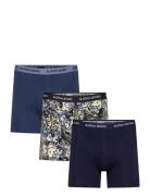 Cotton Stretch Boxer 3P Underwear Boxer Shorts Navy Björn Borg