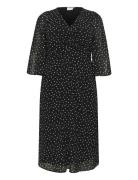 Kcsallie Dress Knælang Kjole Black Kaffe Curve