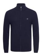 Extrafine Lambswool Zip Cardigan Tops Knitwear Half Zip Jumpers Navy G...