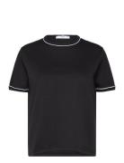 Cotton T-Shirt With Contrasting Trim Tops T-shirts & Tops Short-sleeve...