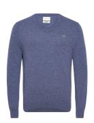 Extrafine Lambswool V-Neck Tops Knitwear V-necks Blue GANT