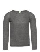 Rib Blouse Tops Knitwear Pullovers Grey FUB