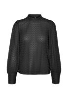 Vmbecca Ls High Neck Lace Top Jrs Noos Tops Blouses Long-sleeved Black...