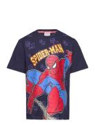 Tshirt Tops T-Kortærmet Skjorte Navy Spider-man