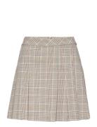 Pleat-Detail Check Skirt Kort Nederdel Multi/patterned Mango