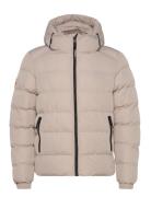 Hooded Sports Puffer Jacket Foret Jakke Beige Superdry