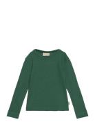 T-Shirt L/S Modal Tops T-shirts Long-sleeved T-Skjorte Green Petit Pia...