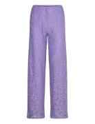Bristol Lace Pants Bottoms Trousers Straight Leg Purple Noella