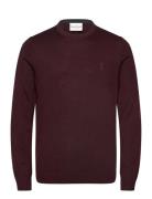 Bs Jupiter Regular Fit Knitwear Tops Knitwear Round Necks Burgundy Bru...