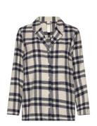 Nightshirt Flannel Check Top Cream Lindex