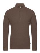 Malagoon Z Tops Knitwear Half Zip Jumpers Brown Matinique