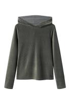 Nkforinge Ls Slim Vel Top Wh Tops Sweatshirts & Hoodies Hoodies Silver...