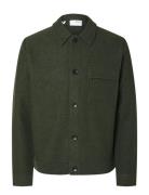 Slhnealy Ls Knit Shirt Jacket Noos Uldjakke Jakke Green Selected Homme