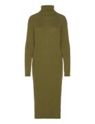 Yasmavi Knit Midi Rollneck Dress S. Noos Knælang Kjole Green YAS