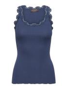 Rwbabette Sl U-Neck Long Lace Top Tops T-shirts & Tops Sleeveless Blue...