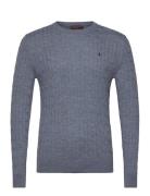 Merino Cable Ck Tops Sweatshirts & Hoodies Sweatshirts Blue Morris