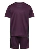 Hmlmulti Pl Set Kids Sport Sets With Short-sleeved T-shirt Purple Humm...