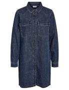 Nmnew Signe L/S Denim Dress Vi002Mb Noos Knælang Kjole Blue NOISY MAY