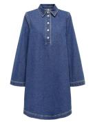 Onlfreya L/S Bell Dress Dnm Gua Kort Kjole Blue ONLY