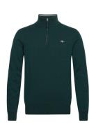 Superfine Lambswool Half Zip Tops Knitwear Half Zip Jumpers Khaki Gree...