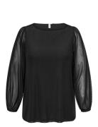 Carforest Life Ls Boatneck Top Jrs Tops Blouses Long-sleeved Black ONL...