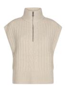 Fqsila-Waistcoat Vests Knitted Vests Beige FREE/QUENT