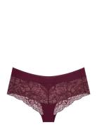 Body Make-Up Illusion Lace Shorty Trusser, Tanga Briefs Burgundy Trium...