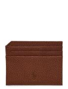 Pebbled Leather Card Case Accessories Wallets Cardholder Brown Polo Ra...