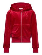 Velour Zip Hoodie Tops Sweatshirts & Hoodies Hoodies Red GANT