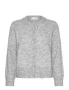 Slfrena Ls Knit Cardigan Camp Tops Knitwear Cardigans Grey Selected Fe...