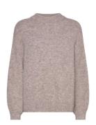 Patrisia Solid Knit Pullover Tops Knitwear Jumpers Beige A-View