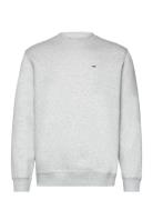 Tjm Reg S Flag Fleece Crew Tops T-Langærmet Skjorte Grey Tommy Jeans