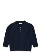 Merino Polo Shirt Tops Knitwear Pullovers Navy Copenhagen Colors