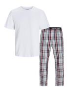 Jacluca Ss Tee And Woven Pants Giftbox Pyjamas Nattøj White Jack & J S