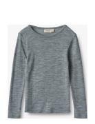 Wool T-Shirt L/S Alfie Tops T-shirts Long-sleeved T-Skjorte Grey Wheat