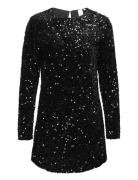 Onlanika Sequin Ls Dress Wvn Kort Kjole Black ONLY