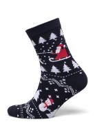 The Stylish Christmas Socks Lingerie Socks Regular Socks Navy Christma...