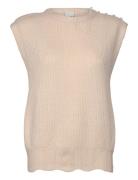 Ihpovoke Wa3 Vests Knitted Vests Cream ICHI