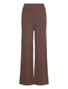 Yasfonny Hw Knit Pant S. Noos Bottoms Trousers Wide Leg Brown YAS